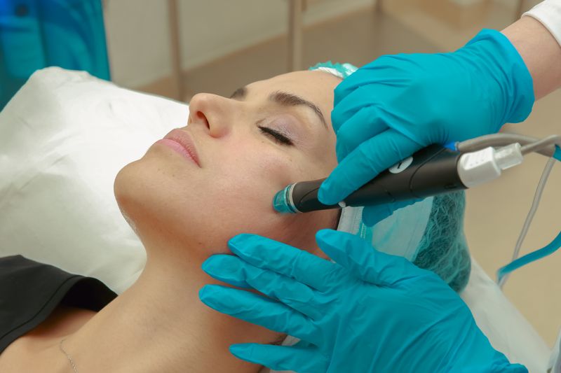 HydraFacial skin treatment in progress at Aesthetic Derm Clinic